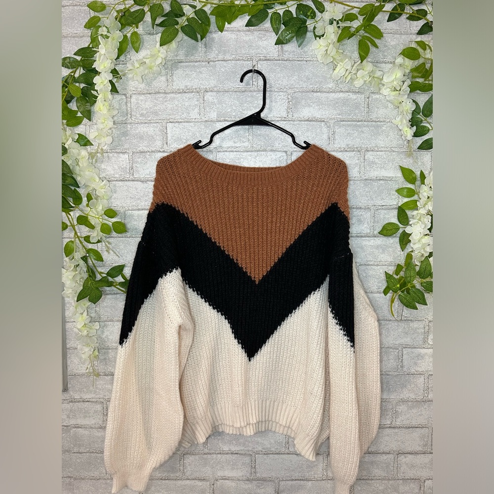SHEIN Privé Plus Colorblock Drop Shoulder Sweater
